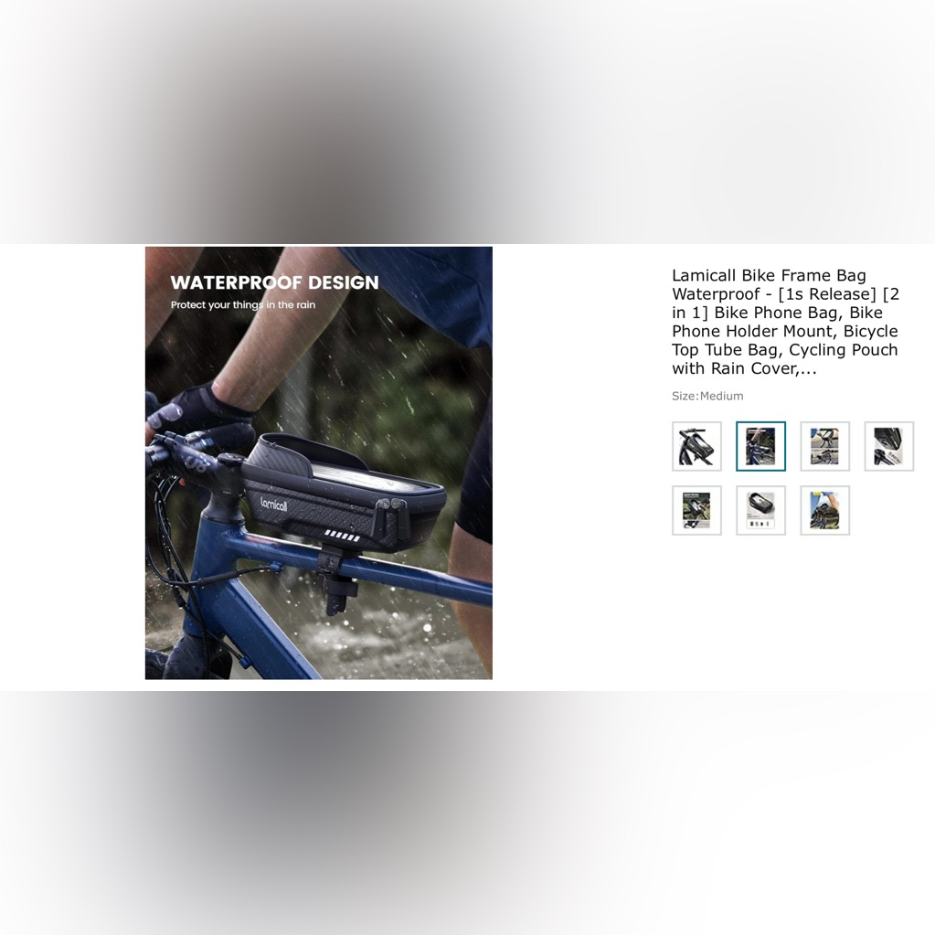 Lamicall Waterproof Bike Frame Bag
